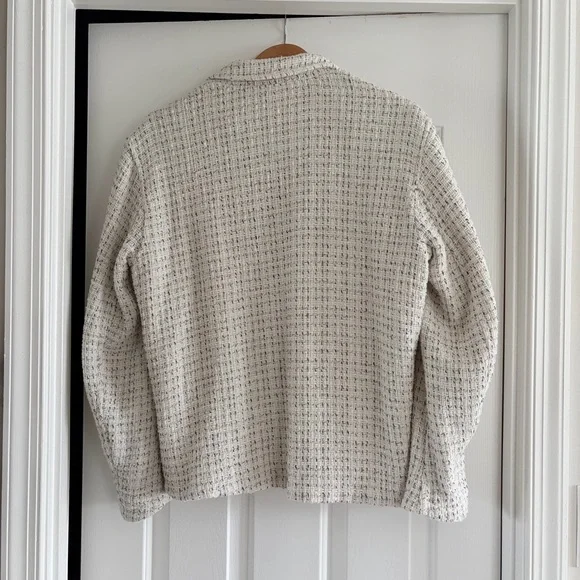 Zara Textured Cream Tweed Long Sleeve Overshirt/Jacket “Shacket” Size M - Picture 16 of 16